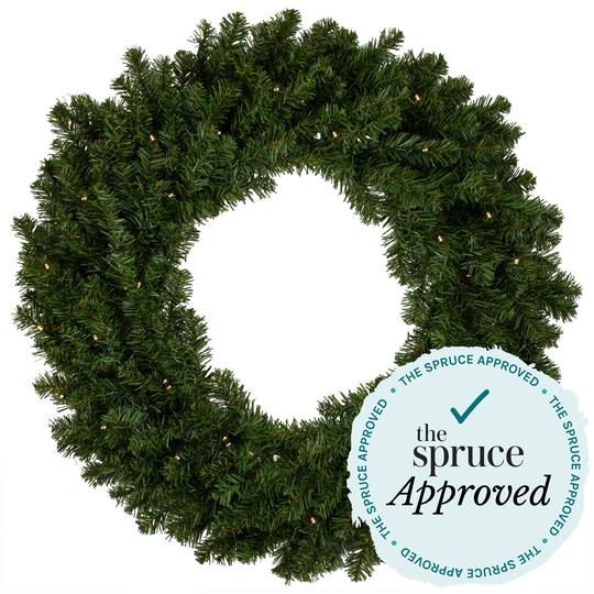 7ft. Pre-Lit Commercial Canadian Pine Artificial Christmas Wreath
